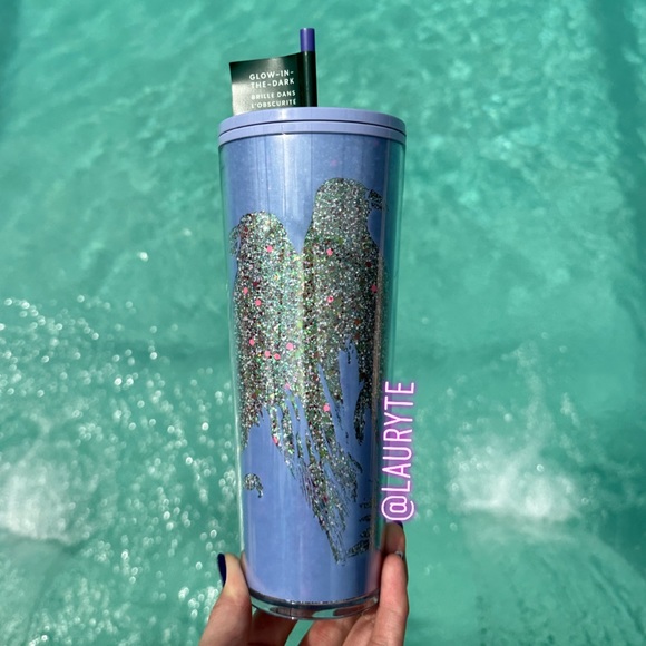 Starbucks 2022 Halloween Periwinkle Raven Glow in the Dark Glitter Tumbler